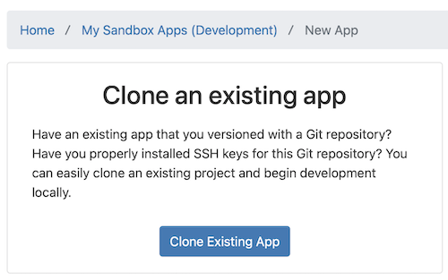 Clone an existing app