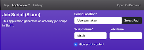 Hide script in header