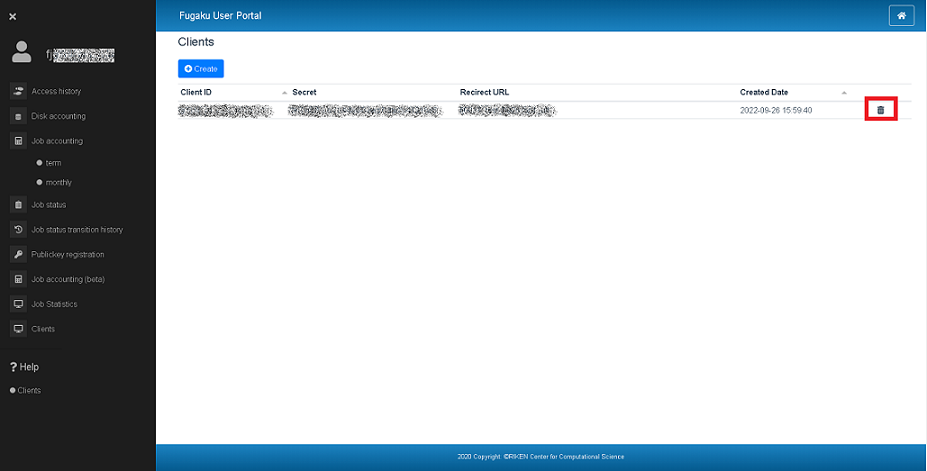 Clients list Delete Button position