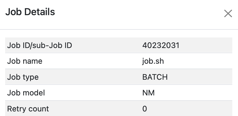 Job ID in Histroy Page